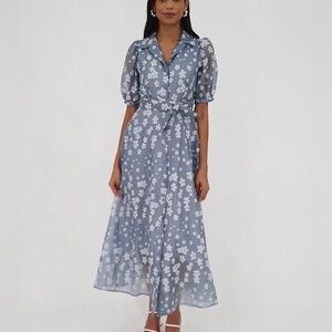 Abbey Glass blue and white dress